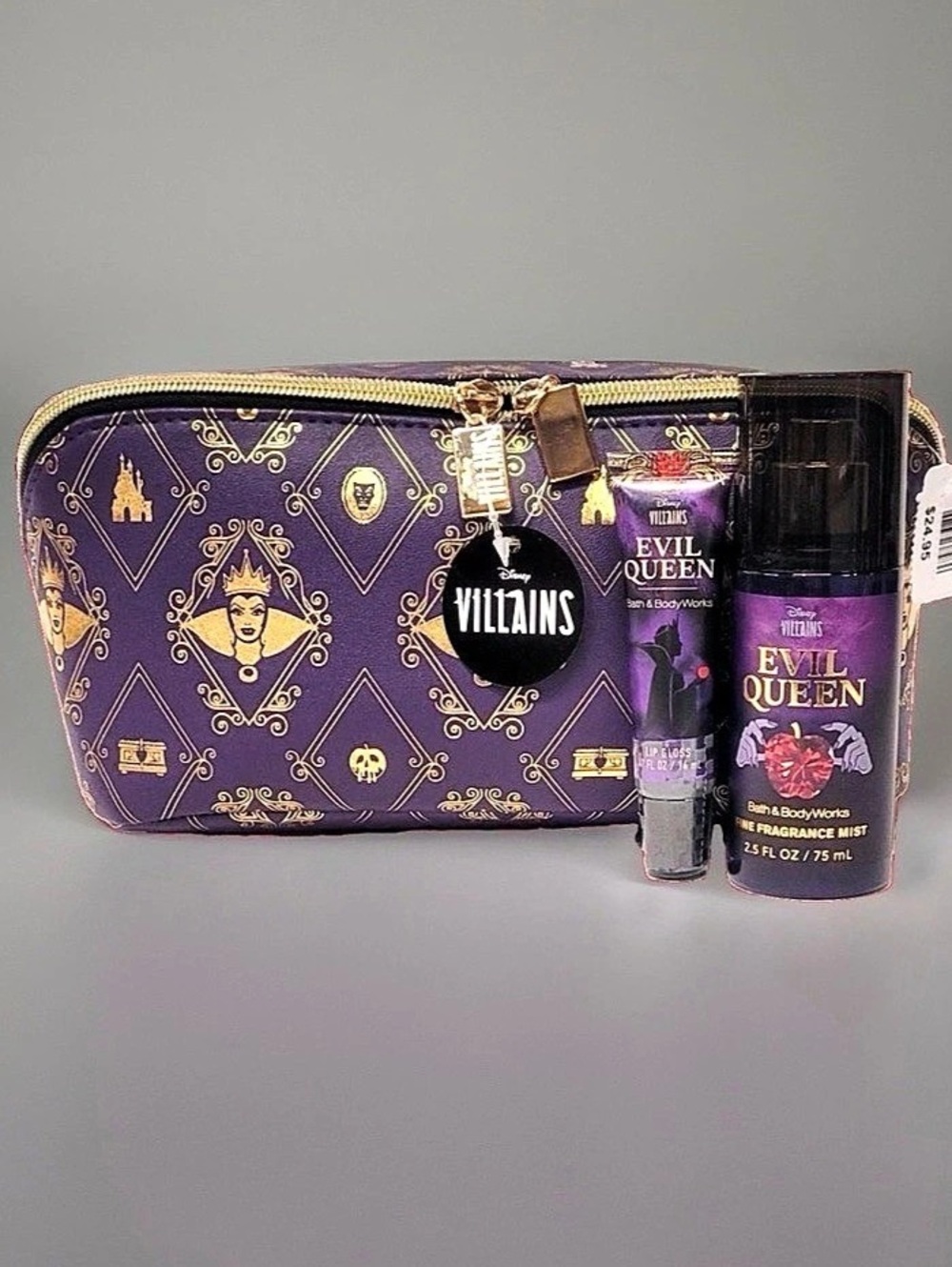 Bath & Body Works DIsney Villians EVIL QUEEN 3 Set Cosmetic Bag/Spray/Lip Gloss